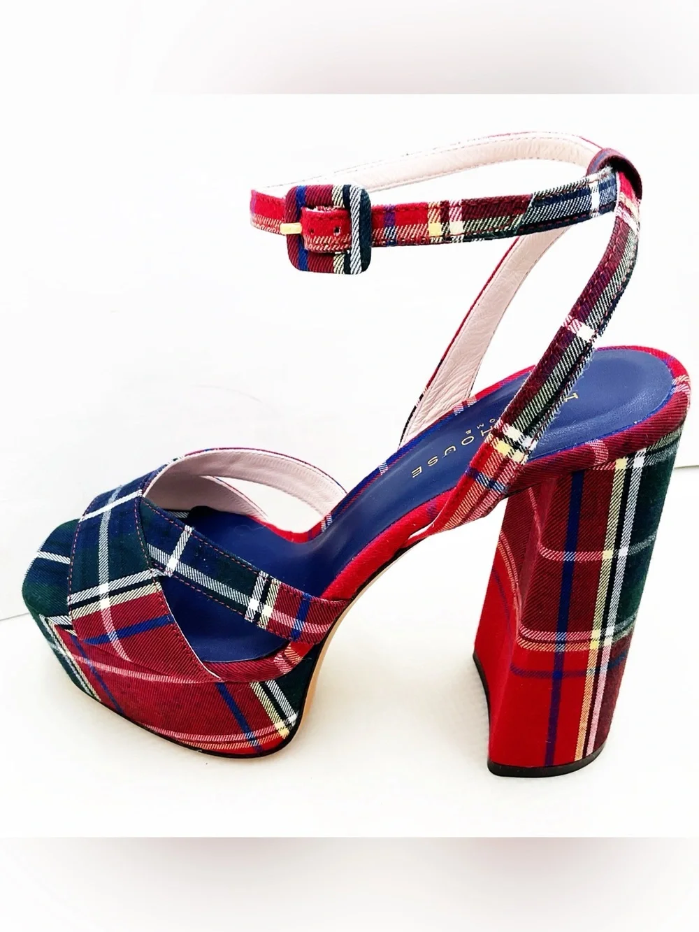 🆕{{Hill House Home} Green & Red Tartan Plaid Party Platforms